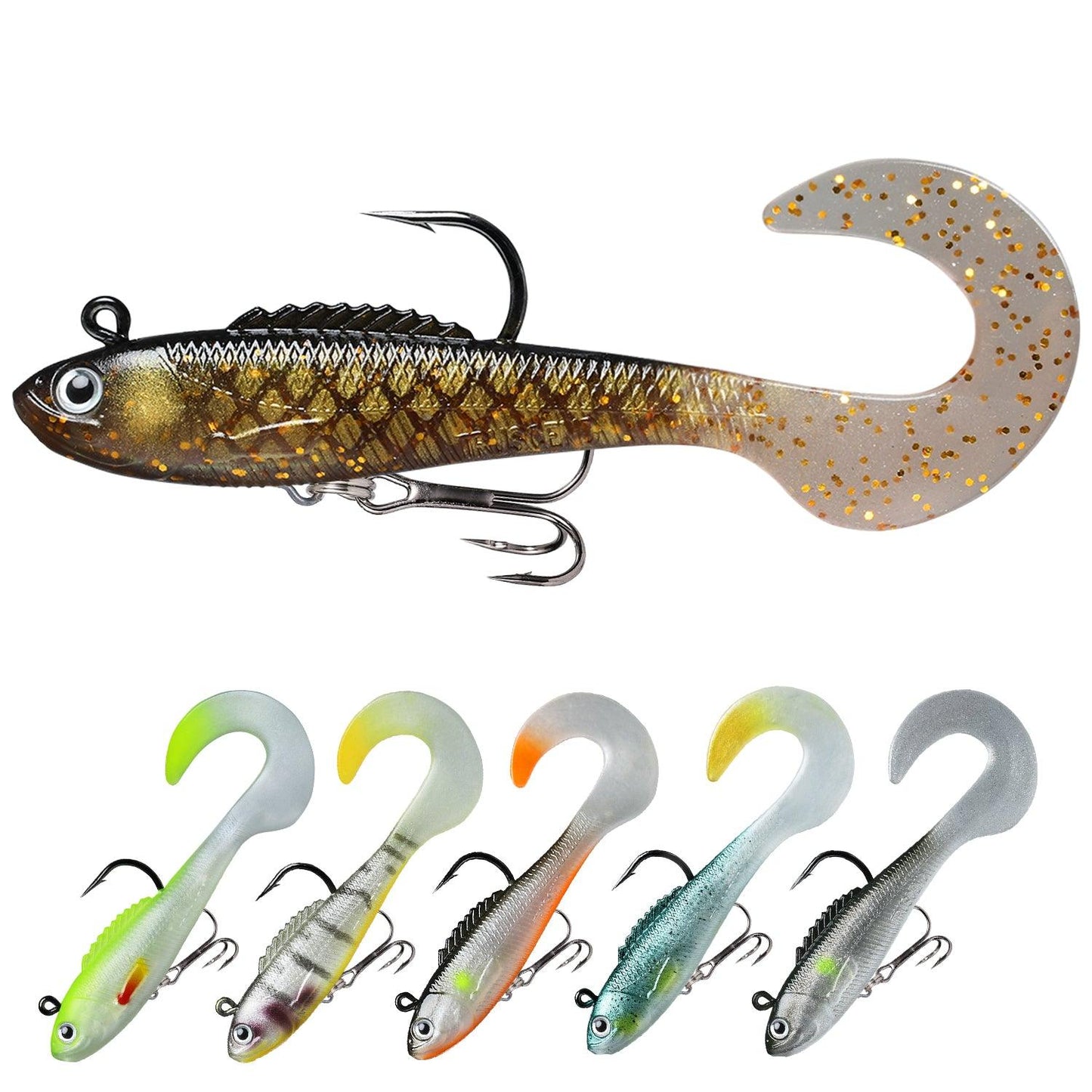TRUSCEND Curly Tail Swimbait Soft Bait Lures for Bass - Truscend Fishing