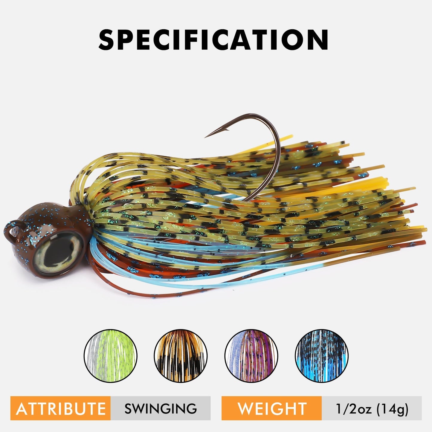 Swim Jig Fishing Lures with Ultra Smooth Teflon Coated BKK Hook - Lwiis