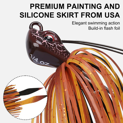 Titanium Weed Guard Swim Jig Fishing Lures with Ultra Smooth Teflon Coated BKK Hook - Lwiis