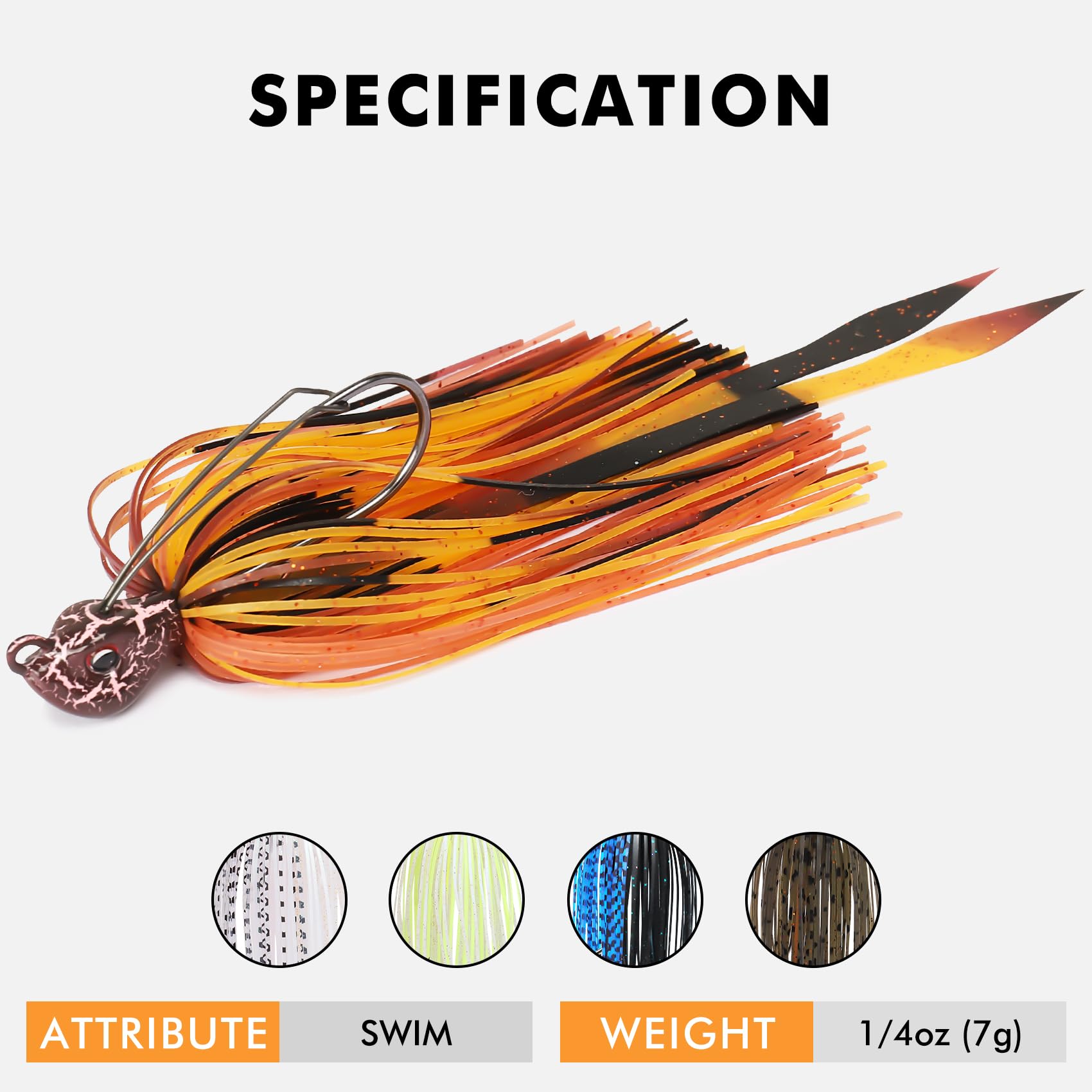 Titanium Weed Guard Swim Jig Fishing Lures with Ultra Smooth Teflon Coated BKK Hook - Lwiis