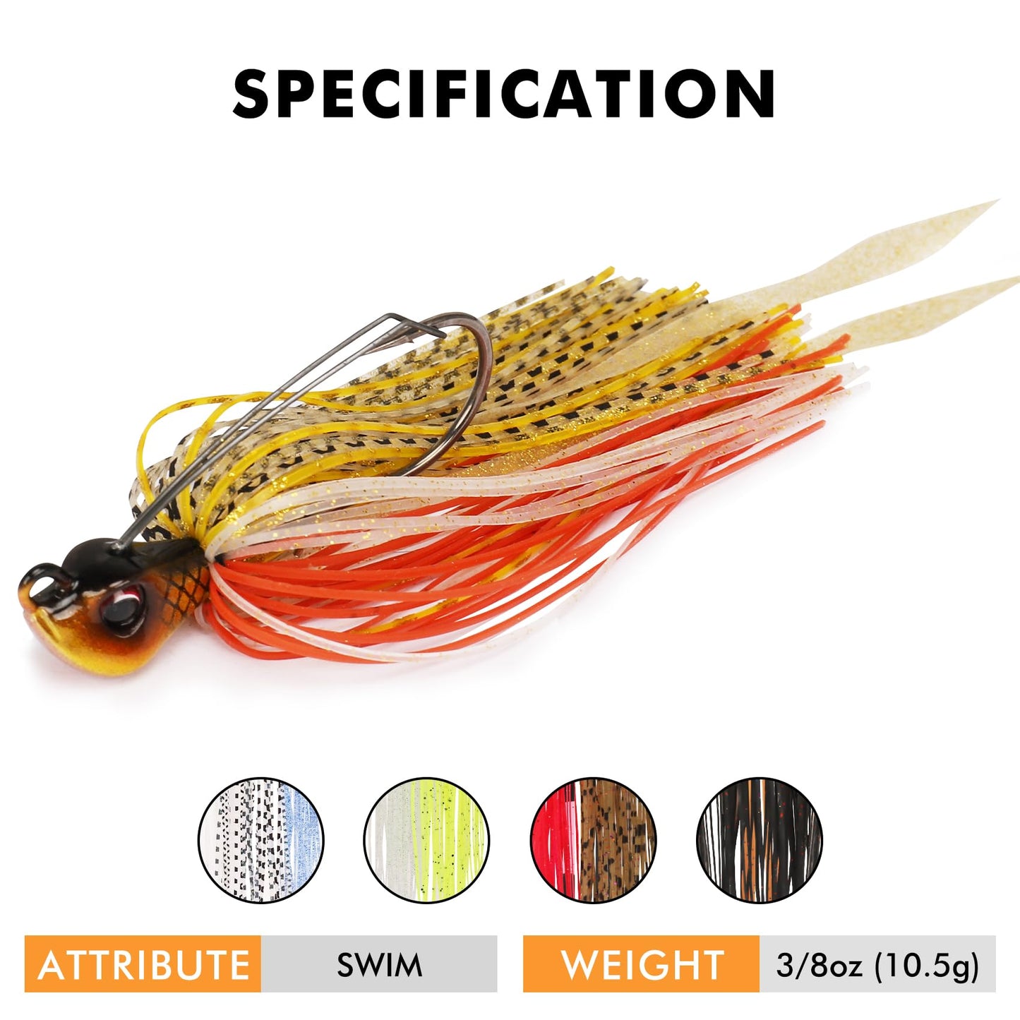 Titanium Weed Guard Swim Jig Fishing Lures with Ultra Smooth Teflon Coated BKK Hook - Lwiis