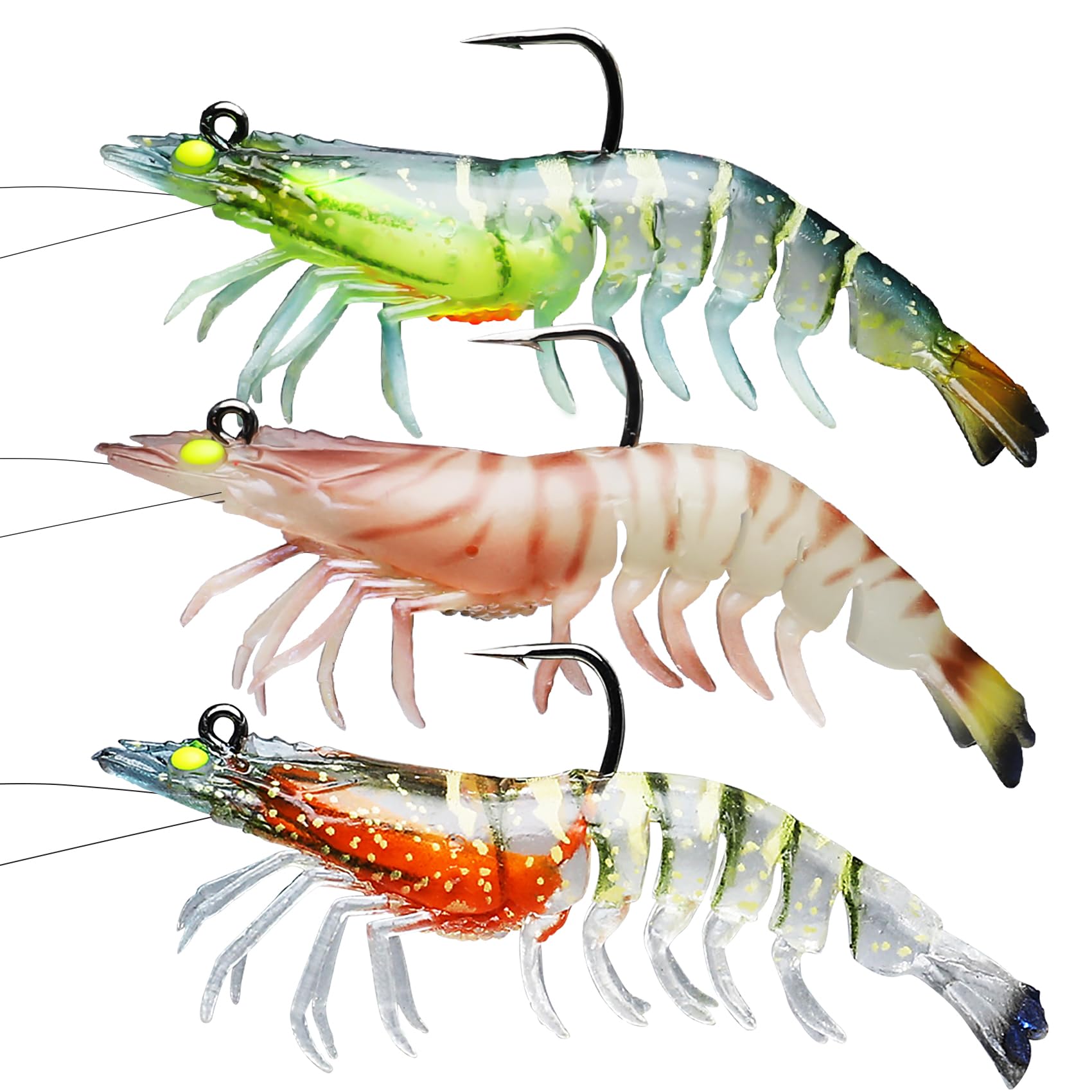 Pre Rigged Soft Shrimp Lure - Lwiis