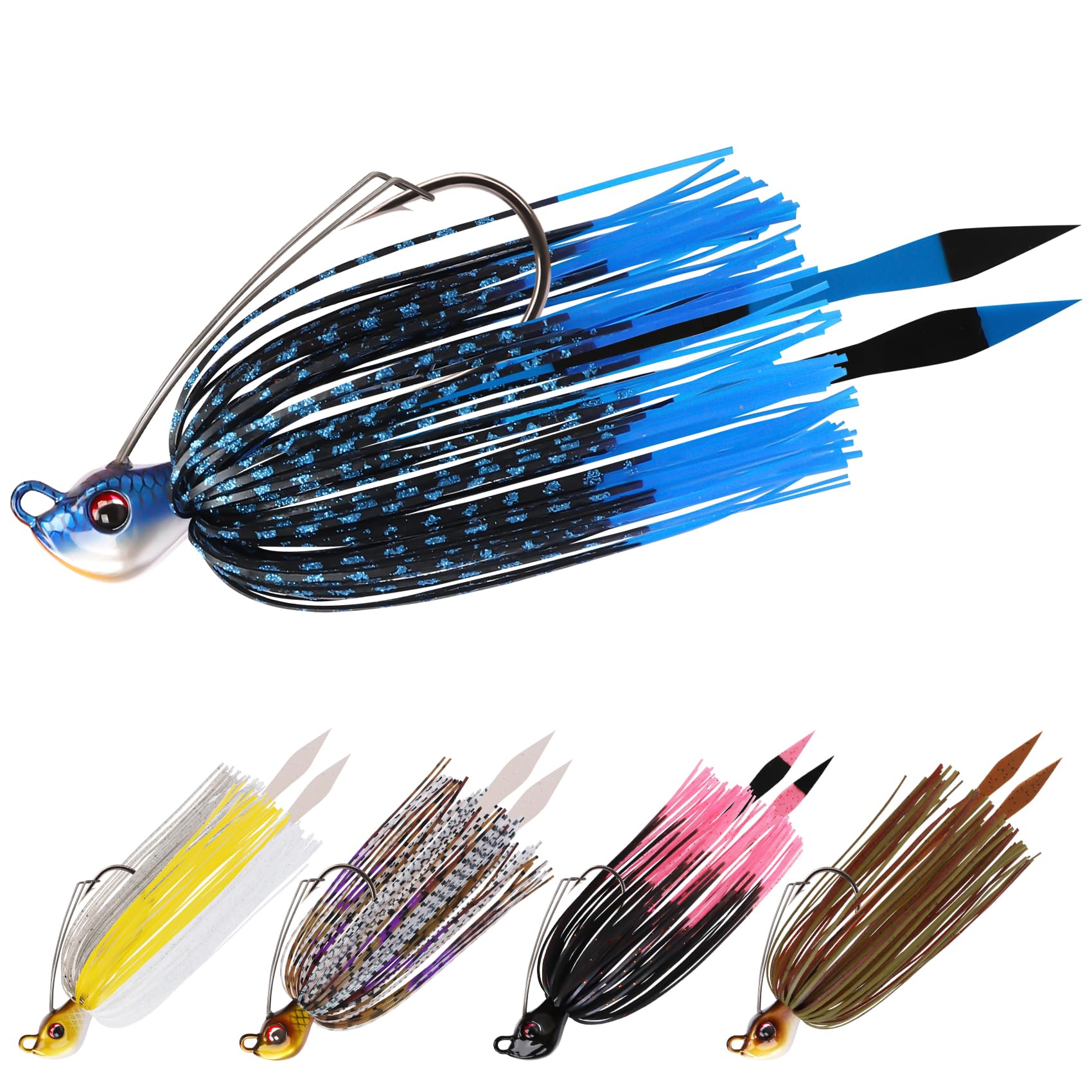 Titanium Weed Guard Swim Jig Fishing Lures with Ultra Smooth Teflon Coated BKK Hook - Lwiis