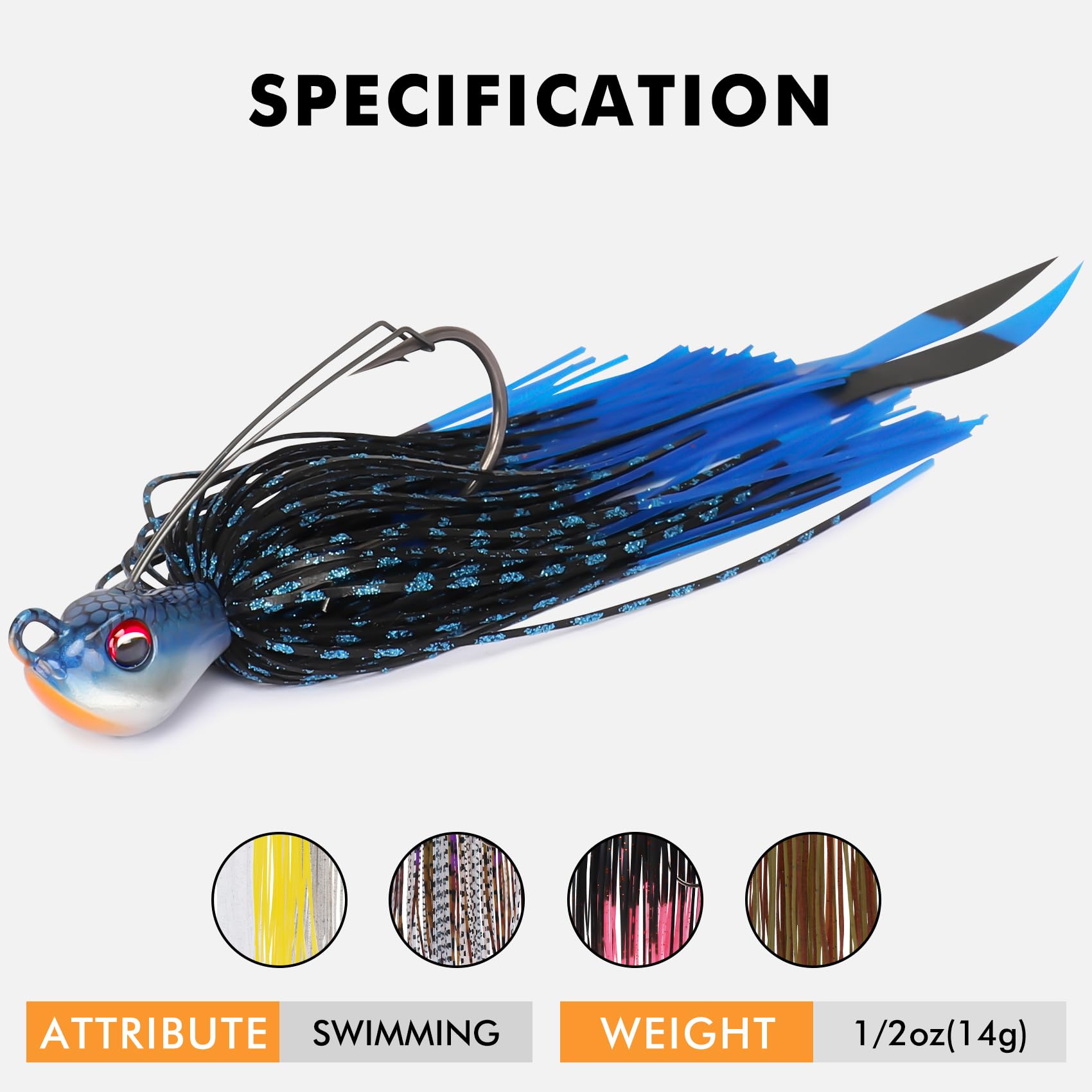 Titanium Weed Guard Swim Jig Fishing Lures with Ultra Smooth Teflon Coated BKK Hook - Lwiis