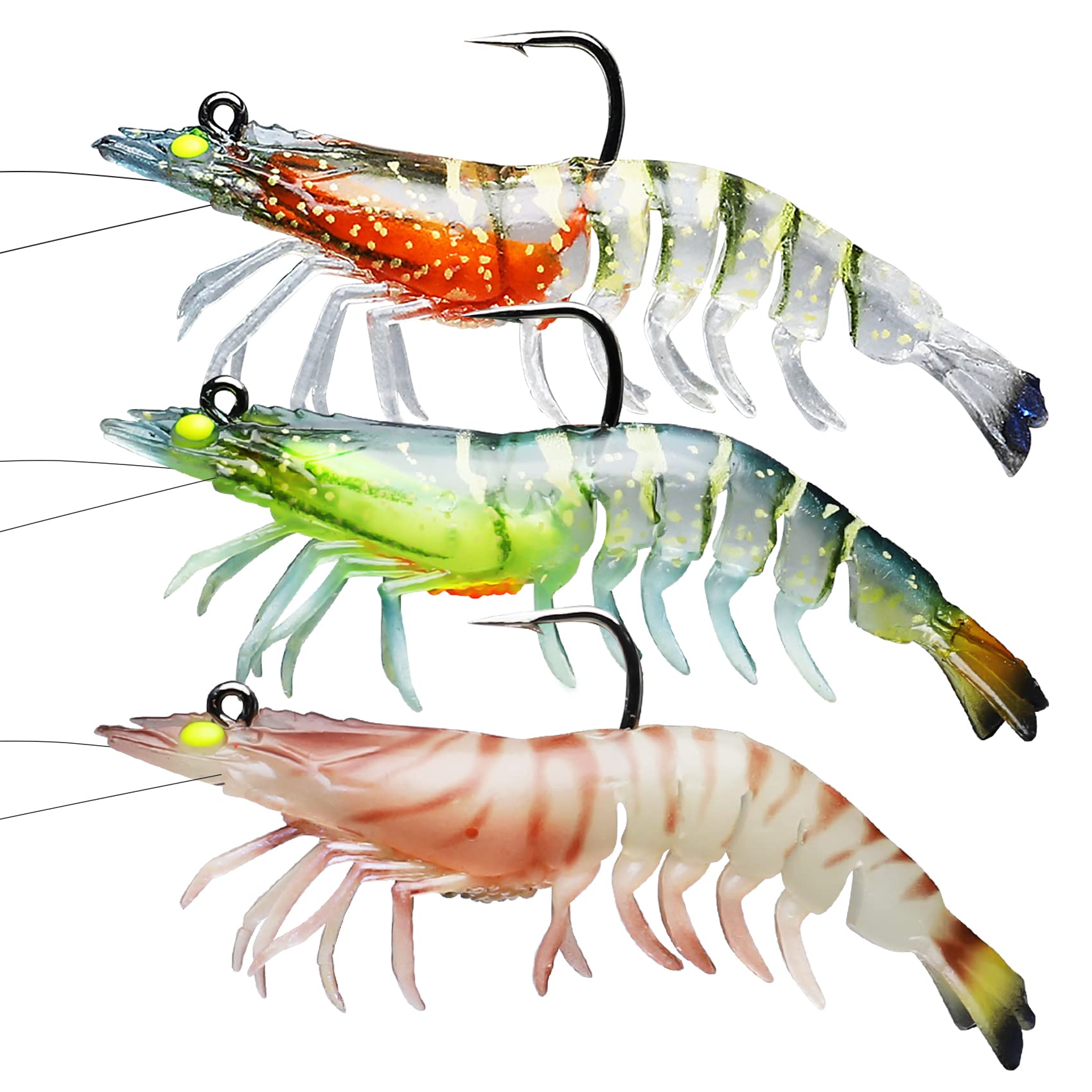 Pre Rigged Soft Shrimp Lure - Lwiis