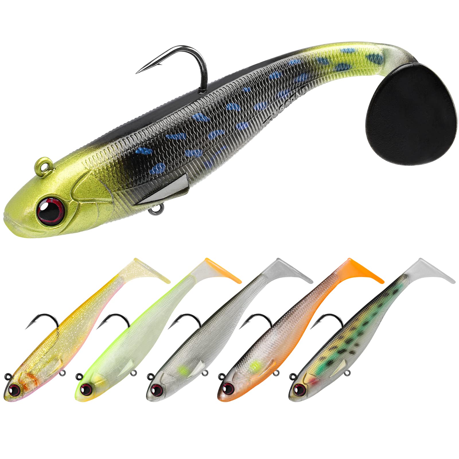 Pre-Rigged Jig Head Soft Fishing Lures - Lwiis