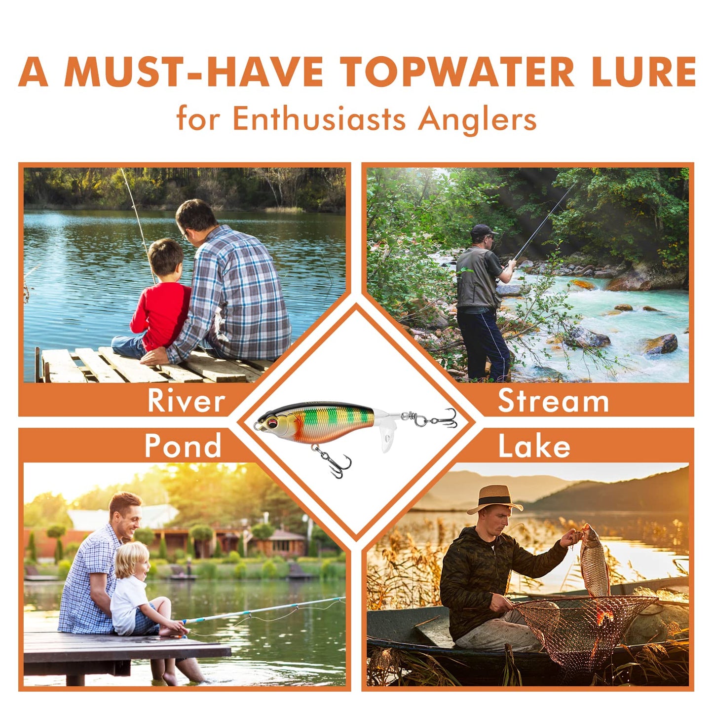 Topwater Revenge Plopper Lure Single Blade - Lwiis