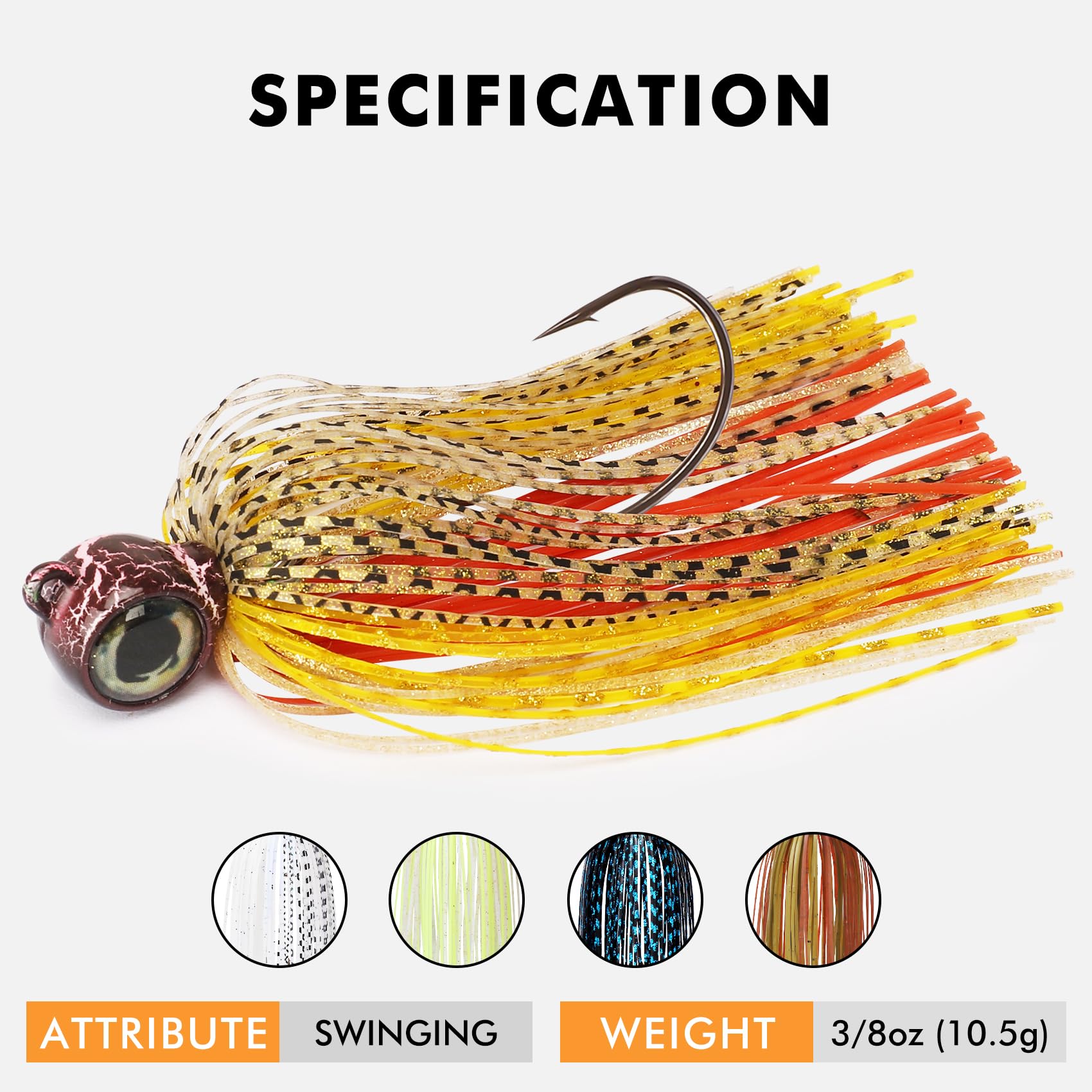 Swim Jig Fishing Lures with Ultra Smooth Teflon Coated BKK Hook - Lwiis