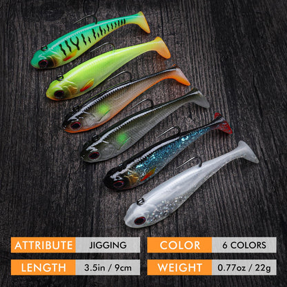 Shad Swimbait Jih Head Paddle Tail Lure - Lwiis