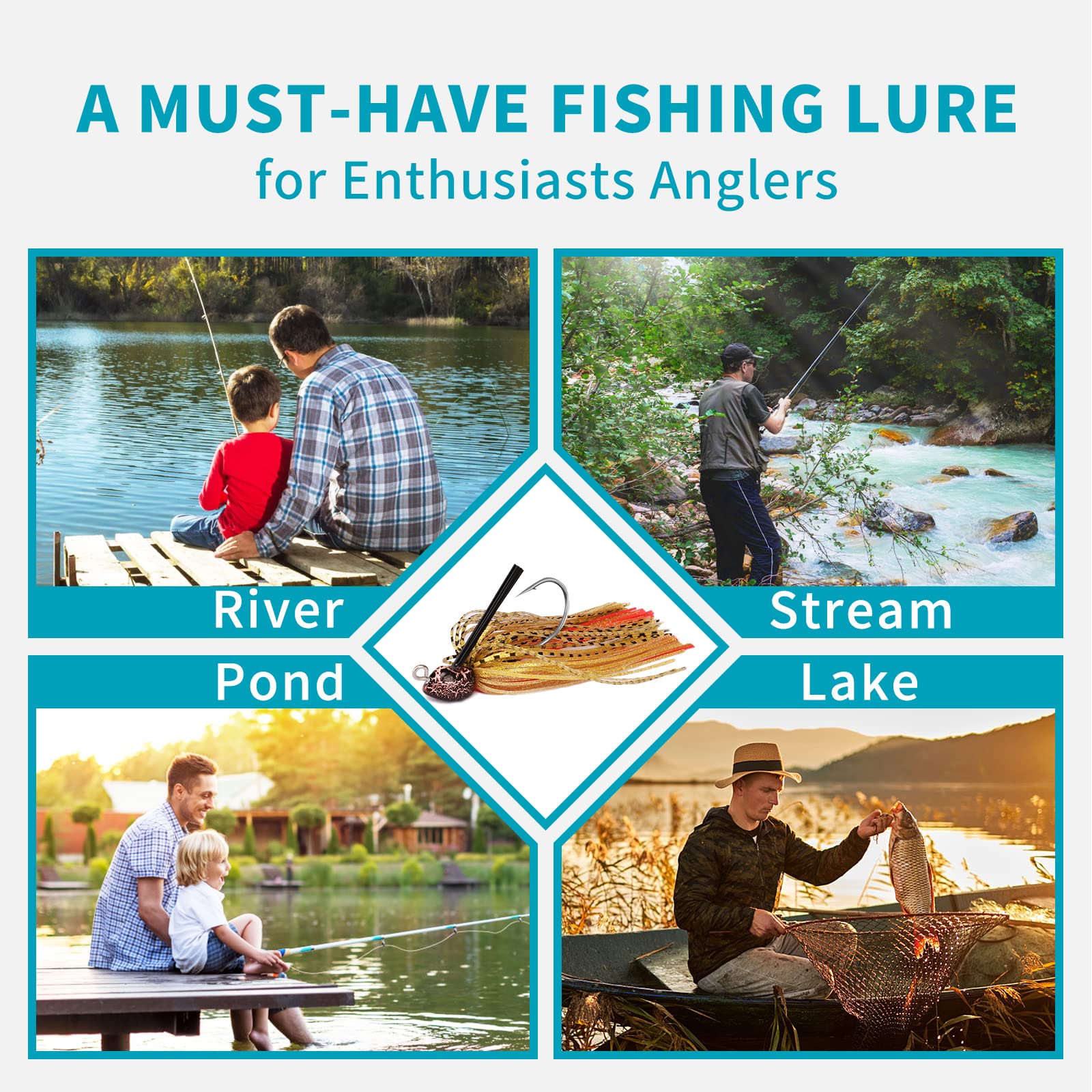 Swim Jig Fishing Lures with Ultra Smooth Teflon Coated BKK Hook - Lwiis