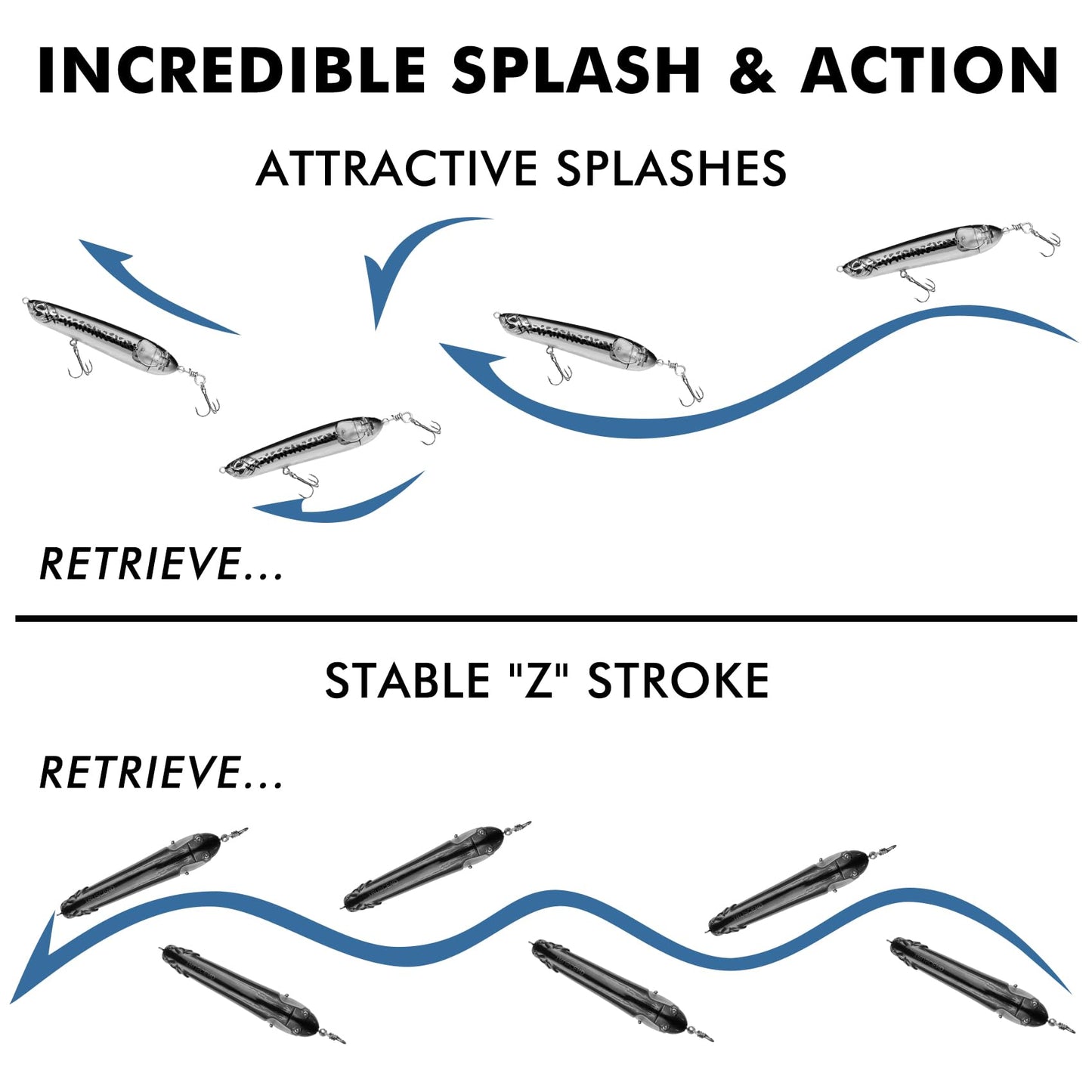 Topwater Lure Pencil Lure Plopper Lure - Lwiis