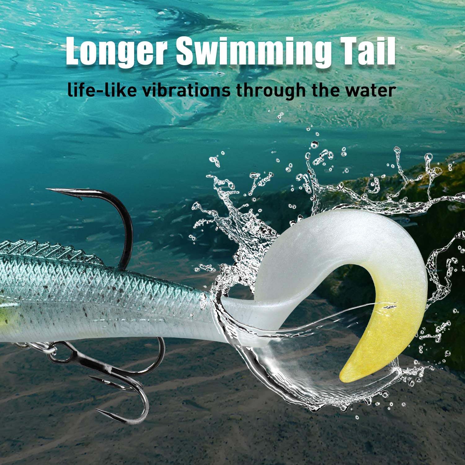 Fishing Lures Lifelike Swimbait for Bass Trout Crappie - Lwiis