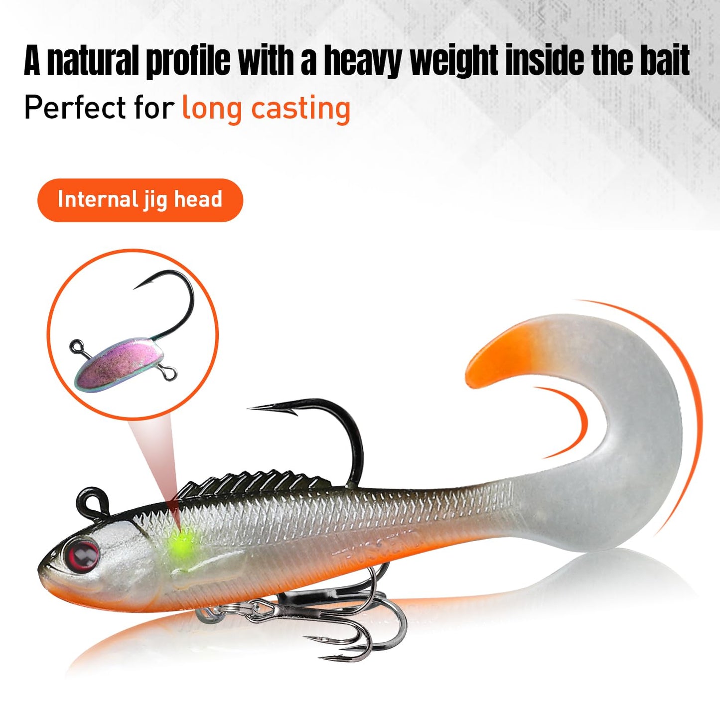 Fishing Lures Lifelike Swimbait for Bass Trout Crappie - Lwiis