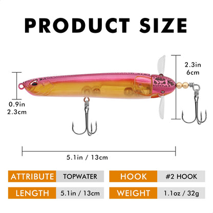 Topwater Lure Pencil Lure Plopper Lure - Lwiis