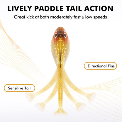 Tadpole Lure Paddle Tail with Spinner - Lwiis