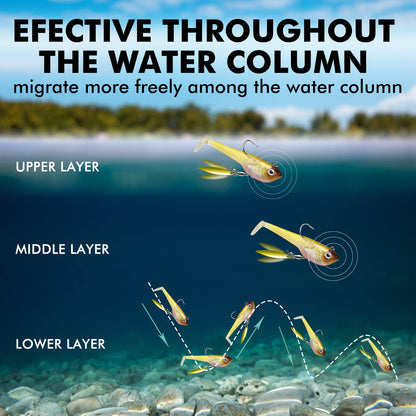 Tadpole Lure Paddle Tail with Spinner - Lwiis