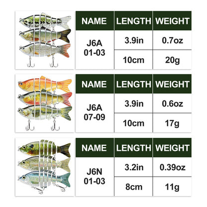 6 Segmented Fishing Lure Jointed Swimbait - Lwiis