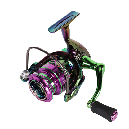 Colorful Metal Spinning Reel for Saltwater and Lure Fishing - Lwiis