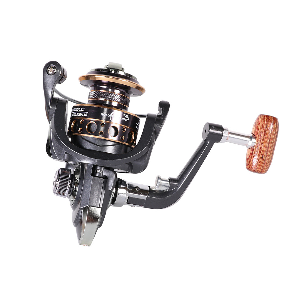 Wood Handle Spinning Fishing Reel for Surfcasting and Lure Fishing - Lwiis