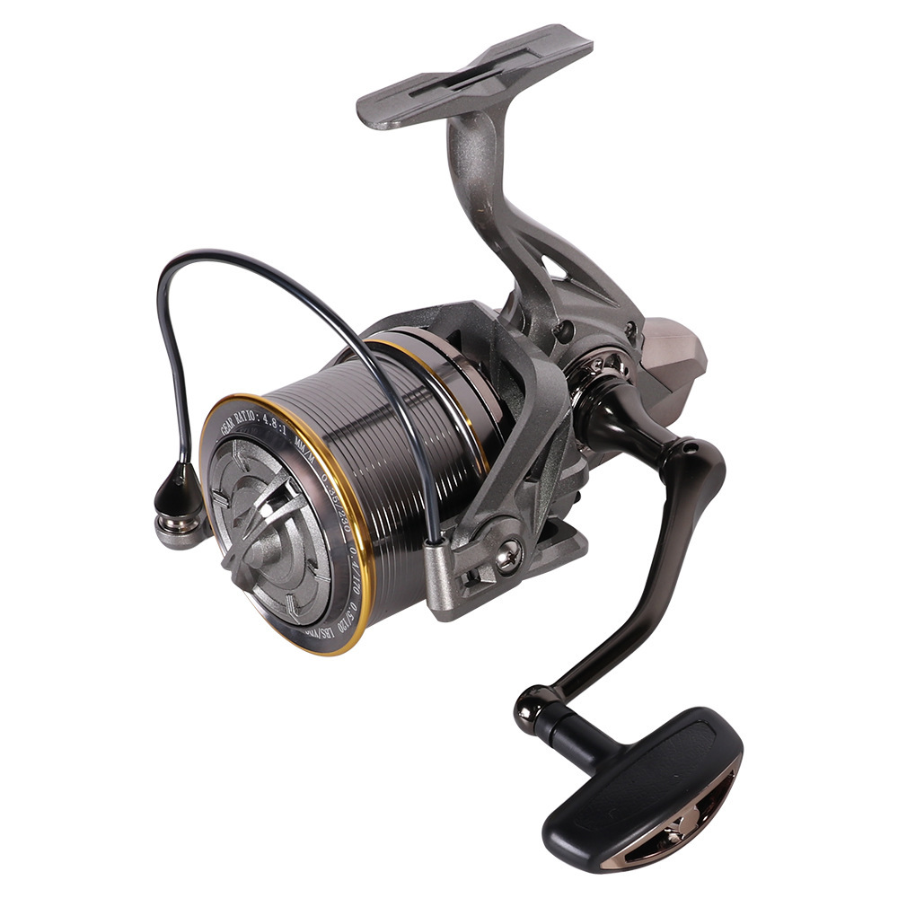 Stainless Steel Spinning Reel with Wood Handle - Lwiis