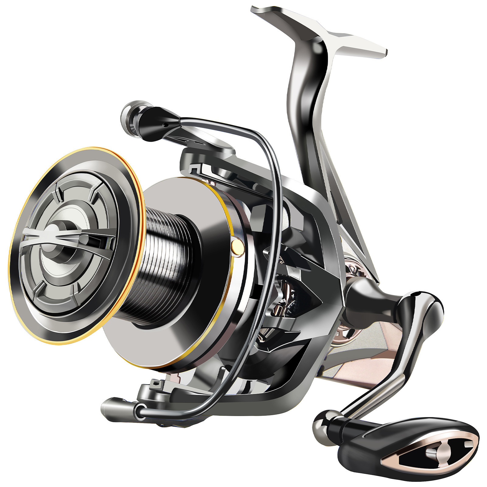 Stainless Steel Spinning Reel with Wood Handle - Lwiis