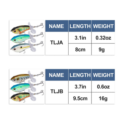 PoPobait Topwater Bass Lure Plopper Lure with Double Blade - Lwiis