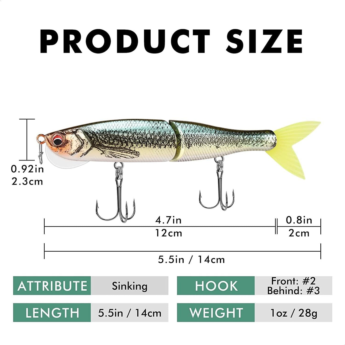 TRUSCEND Glide Bait Swimbait Lure Vertical Tongue - Truscend Fishing