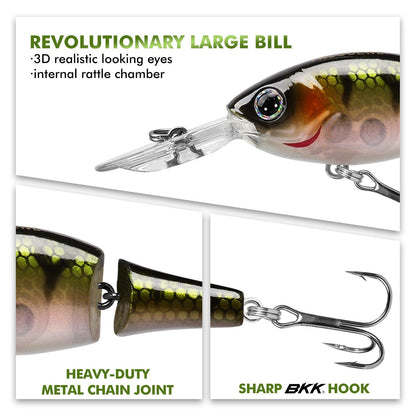 TRUSCEND Jointed Crankbait Suspending Bass Fishing Lure - Truscend Fishing