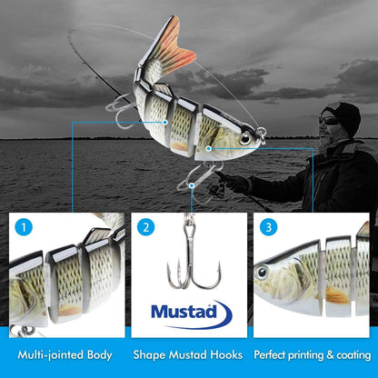 TRUSCEND Multi Jointed Swimbait 6 Segments Lure for Bass - Truscend Fishing