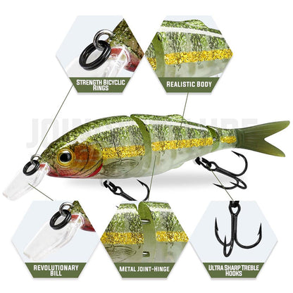 TRUSCEND Metal Jointed Swimbait Floating Bass Fishing Lure - Truscend Fishing