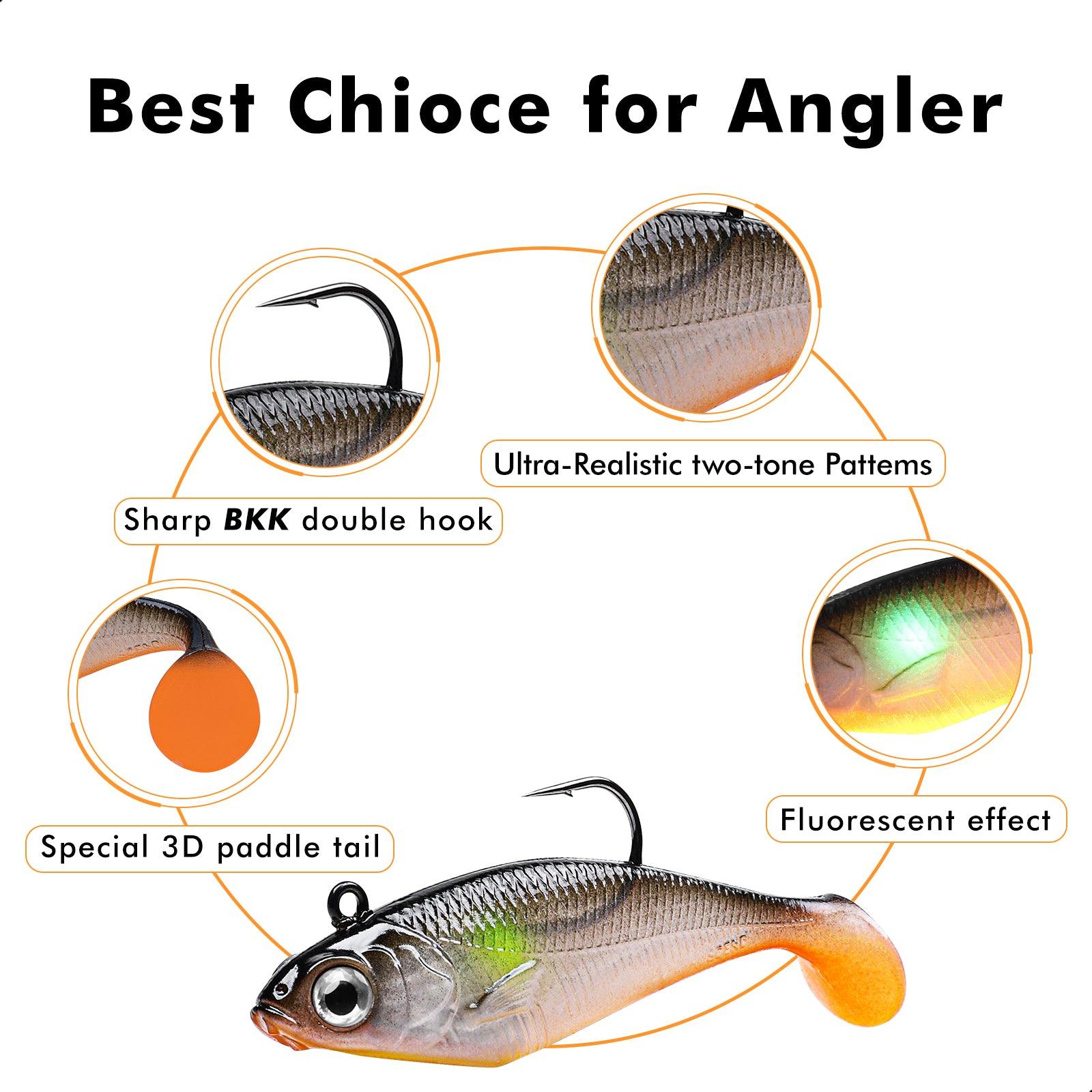 TRUSCEND Paddle Tail Swimbait with Pre-rigged Jig Head - Truscend Fishing