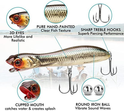 TRUSCEND Topwater Pencil Popper Fishing Lure - Truscend Fishing