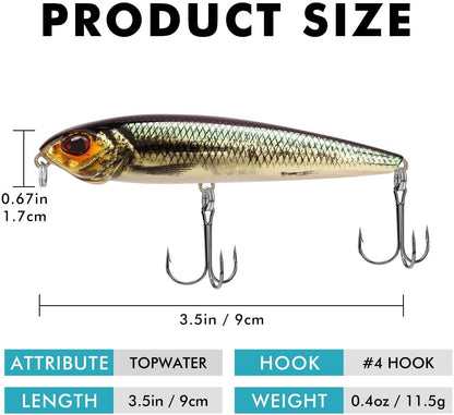 TRUSCEND Topwater Recessed Gill Pencil Lure - Truscend Fishing